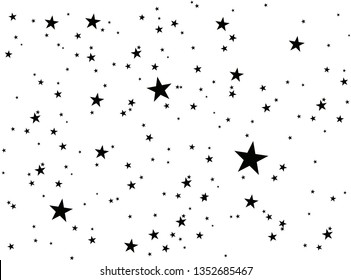 Stars on a white background. Meteoroid, comet, asteroid, stars.