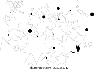 Stars on a white background. Meteoroid, comet, asteroid, stars.