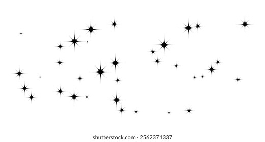 Stars on a white background. Starry sky. Vector illustration.