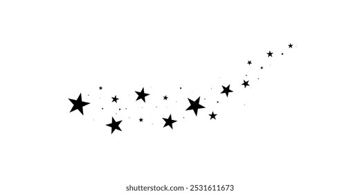 Stars on a white background.Meteoroid, comet, asteroid, stars.Falling star.
