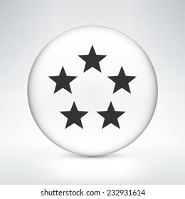 Stars on White Round Button
