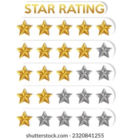 Stars from one to five vector icons. A set of stars for rating. Vector stars. Rating, top.