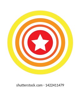 stars in orange red circles, vector illustrations
