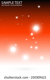 Stars in orange space abstract background vector template - Vector sparkle in space abstract background illustration