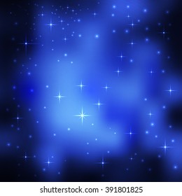 Stars in outer space. Vector illustration .