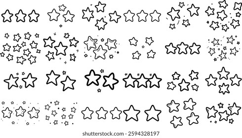 Stars Outline Doodle Icon Pack