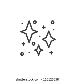 Stars outline icon. linear style sign for mobile concept and web design. Starry night line vector icon. Symbol, logo illustration. Pixel perfect vector graphics