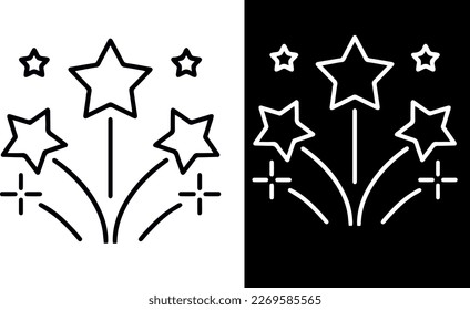 diseño de vectores de iconos de contorno de estrellas en blanco y negro