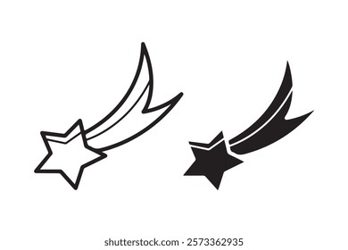 stars in outline and silhouette style