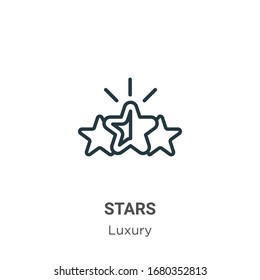 Stars outline vector icon. Thin line black stars icon, flat vector simple element illustration from editable luxury concept isolated stroke on white background