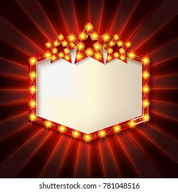 Stars over copyspace. Frame cinema. Vector illustration