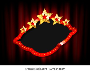 Stars over copyspace. Vector illustration