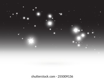 Stars over shiny vector background illustration  template - Abstract vector sparkles  background in space illustration