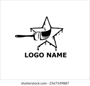 Stars painting service, decor and repair color icon.
