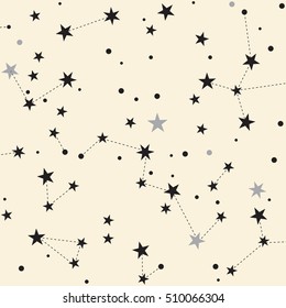 Stars. Pale background. Retro texture. Seamless pattern.