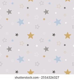 Stars pastel color seamless pattern. Colorful Star Pattern. Cute festive seamless pattern