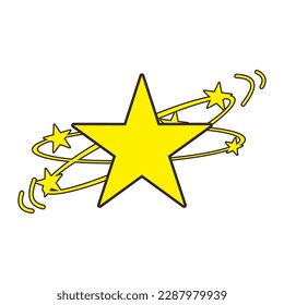 Stars Patch V63 Patch Streetwear, Urban Design Yellow Colors Patch Commercial Use