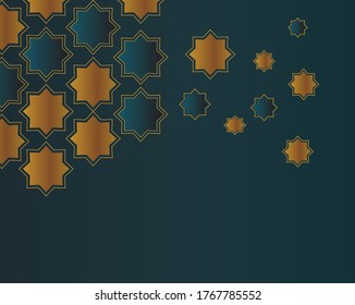 Patrón de estrellas para fondo, tarjetas, ilustración vectorial de patrón islámico