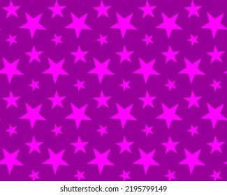 Stars pattern barbie Pink Seamless pattern Vector Illustration Background Color abstract texture with scattered stars Geometric shapes are different sizes Star Vivid Pink style Simple design