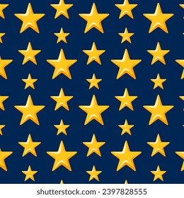 Patrón de estrellas al estilo de las caricaturas. Fondo perfecto para el diseño de paquetes. Ilustración vectorial en un fondo azul.
