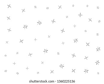 Stars pattern. Cosmos, space, univrse black and white sketch. Stars cute doodle baby elements. Childish background. Hand drown stars design elements for kids Vector illustration