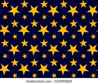 Stars pattern Geometric Vector drawing.Dark Blue Yellow
Seamless pattern Vector Illustration Background. Color abstract vector texture with scattered stars Geometric shapes are different sizes Star