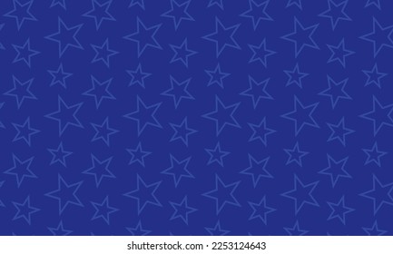 Patrón de estrellas Línea de patrón Geométrico sin soldadura Vector Ilustración Fondo azul. Textura abstracta con estrellas dispersas. Estrella. Moda de la muestra textil Diseño de la tela. Azul oscuro. Por la noche de ropa de envolver