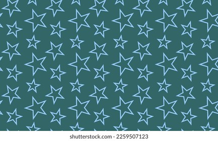 Stars pattern Line Geometric Seamless pattern Vector Illustration Blue Background. Abstract texture with scattered stars. Star. Textile swatch fashion Fabric design Pastel Light Blue. For Wrap clothes