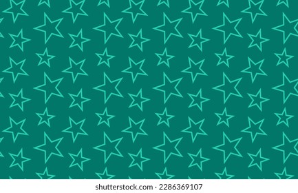 Stars pattern Line Geometric Seamless pattern Vector Illustration Green Background Abstract texture with scattered stars. Star. Textile swatch fashion Fabric design Pastel Light Green For Wrap clothes