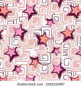 Patrón de estrellas coloridas sobre fondo cuadrado plegado abstracto