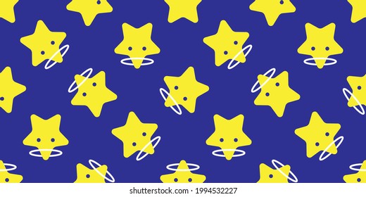Stars pattern on blue background, Abstract vector wallpaper, Seamless pattern background.