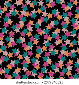 El patrón de las estrellas no tiene fisuras. Diseño para tela, papel pintado, envoltura, fondo.