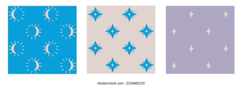 Stars pattern set in blue and purple colors.