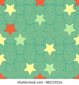 Stars pattern. Vintage art texture. Old decoration. Colored simple patterns. 