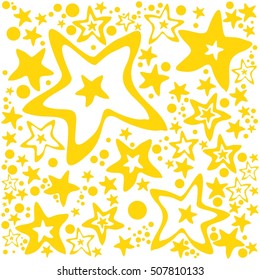 Stars pattern in yellow. Vector Illustration
