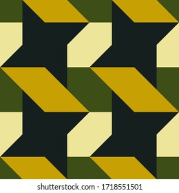Stars, pickets, polygons seamless pattern. Ethnic ornate. Folk ornament. Geometric image. Tribal wallpaper. Geometrical backdrop. Retro motif. Ethnical textile print. Abstract illustration. Vector art