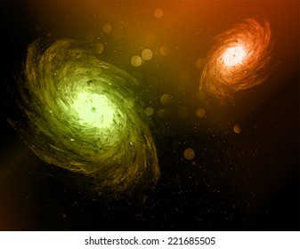 Stars of a planet and galaxy in a free space 
