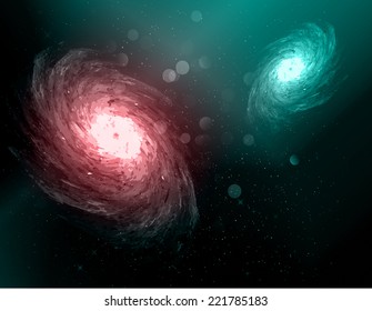 Stars of a planet and galaxy in a free space 