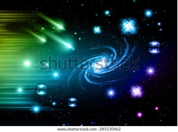 Stars Planet Galaxy Free Space Dark Stock Vector Royalty Free