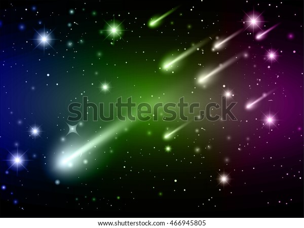 Stars Planet Galaxy Free Space Meteor Stock Vector Royalty Free