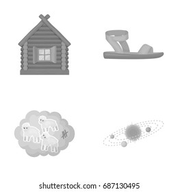 stars, planets, business and other web icon in monochrome style.wool, universe, sun, icons in set collection.