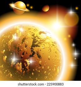 Stars, planets, comets, meteors, nebulae, constellations. Vector illustration
