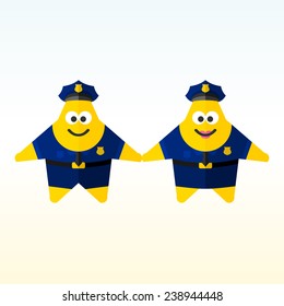 Stars police professionals, man and woman. vector format.
