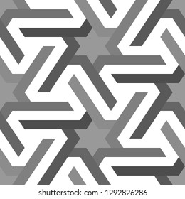 Stars, polygons ornament. Geometrical backdrop. Star, hexagonal shapes wallpaper. Geometric background. Polygons motif. Digital paper, abstract. Seamless pattern