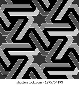 Stars, polygons ornament. Geometrical backdrop. Star, hexagonal shapes wallpaper. Geometric background. Polygons motif. Digital paper, abstract. Seamless pattern