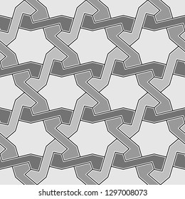 Stars, polygons ornament. Star, polygonal shapes background. Ethnic backdrop. Folk wallpaper. Mosaics motif. Digital paper, abstract. Seamless pattern. Vector