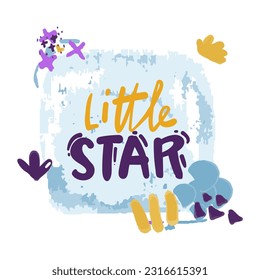 Stars print design with slogan. Vector illustration design for fashion fabrics, textile graphics, prints.