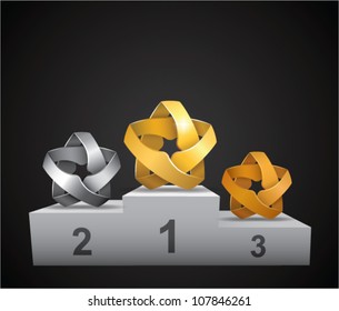 Stars Prize Podium (gold, Silver & Bronze)