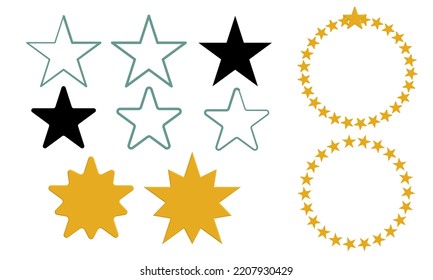 Stars for product rating review flat icon for apps and websites