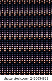 Stars Rainbow color seamless pattern. Design for sweater, scarf, comforter or clothes texture. Vector illustration